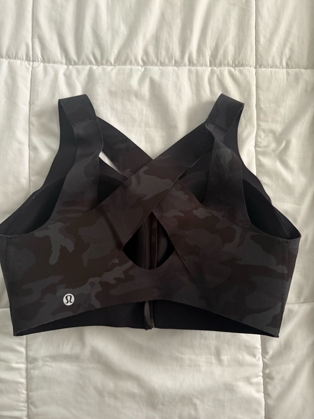 lululemon athletica Black Camo Cross-Back Sports Bra